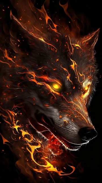 The Fire Wolf iPhone Wallpaper HD