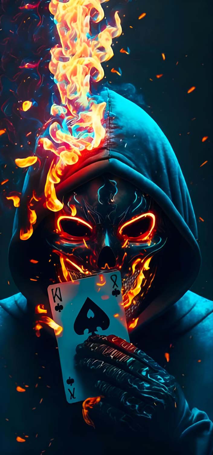 The Poker Skull iPhone Wallpaper HD