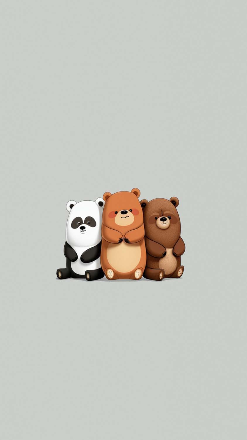 Three Bears iPhone Wallpaper HD