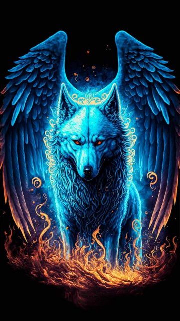 Wolf Angel iPhone Wallpaper HD