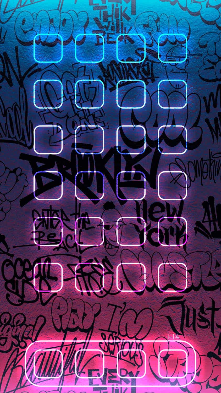 iOS 18 Graffiti App Dock iPhone Wallpaper HD