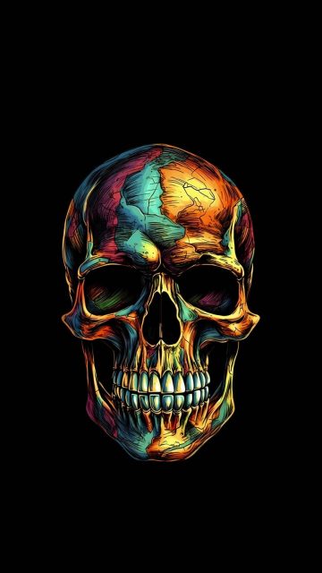 Amoled Skull iPhone Wallpaper HD