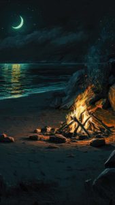Bonfire Beach iPhone Wallpaper HD