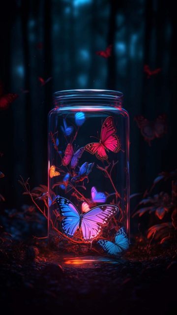 Butterfly Jar iPhone Wallpaper HD