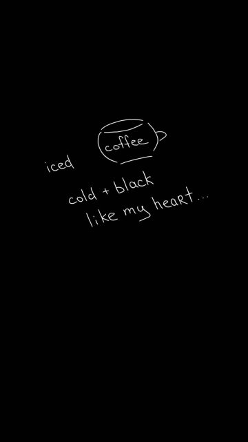Cold Black Coffee Like My Heart iPhone Wallpaper HD