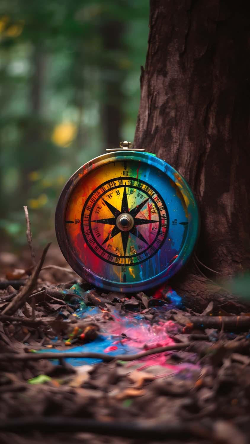 Colorful Compass iPhone Wallpaper HD