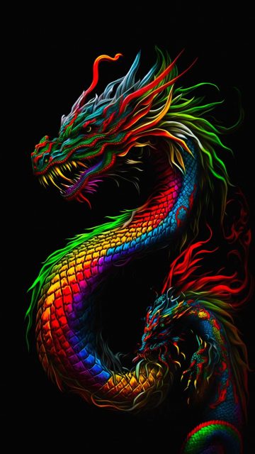 Colorful Dragon iPhone Wallpaper HD