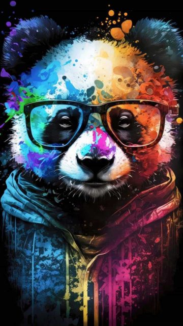 Colorful Panda iPhone Wallpaper HD