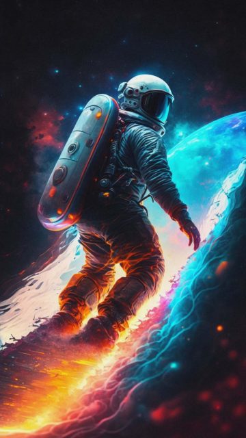 Cosmic Surfing iPhone Wallpaper HD