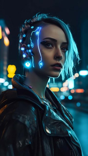 Cyber Girl iPhone Wallpaper HD