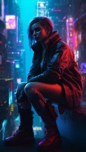 Cyberpunk Girl 4K iPhone Wallpaper HD