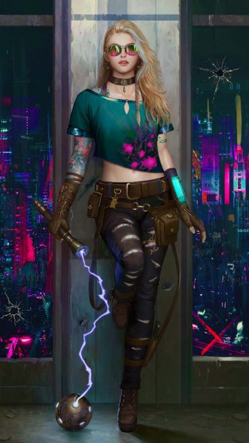 Cyberpunk Girl iPhone Wallpaper HD