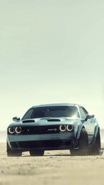 Dodge Challenger SRT Hellcat in Desert iPhone Wallpaper HD
