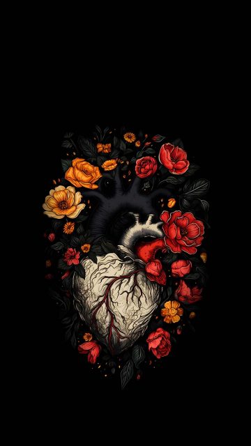 Flower Heart iPhone Wallpaper HD