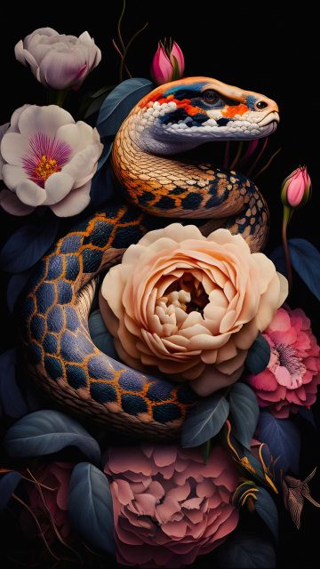 Flower Snake iPhone Wallpaper HD