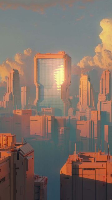 Futuristic City iPhone Wallpaper HD