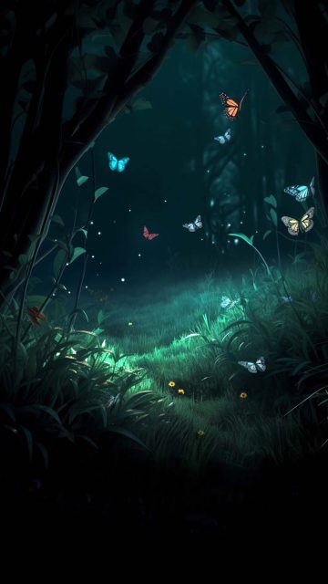 Glowing Butterflies iPhone Wallpaper HD