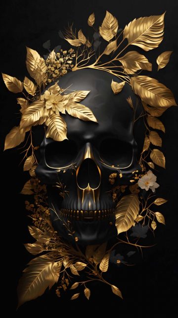 Gold Skull iPhone Wallpaper HD