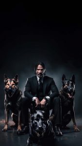 John wick with Dogs iPhone Wallpaper HD