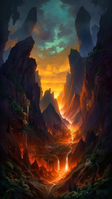 Lava Coming from Mountains iPhone Wallpaper HD