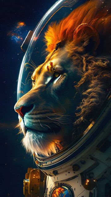 Lion Astronaut iPhone Wallpaper HD