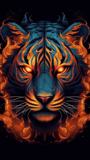 Lion Face Art iPhone Wallpaper HD