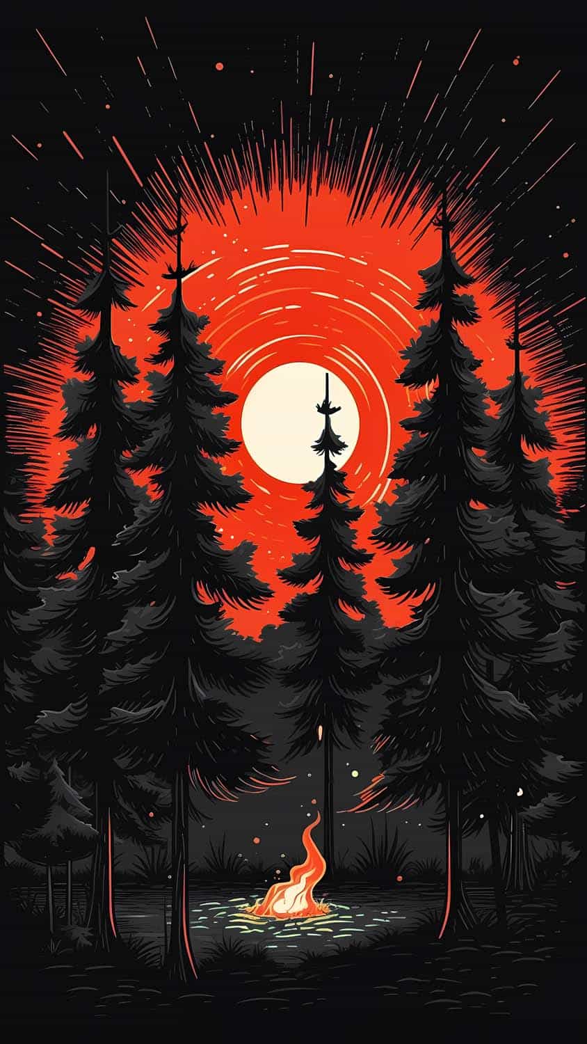 Moon Night Forest iPhone Wallpaper HD
