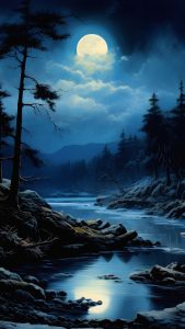 Moon Night Lake iPhone Wallpaper HD Moon Night Lake iPhone Wallpaper HD