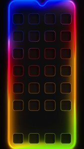 Neon Border App Dock iPhone Wallpaper HD