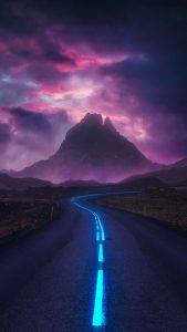 Neon Road iPhone Wallpaper HD
