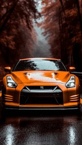 Nissan GTR Autumn iPhone Wallpaper HD