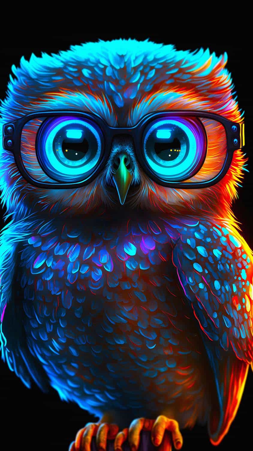 Owl with Eyeglasses iPhone Wallpaper HD
