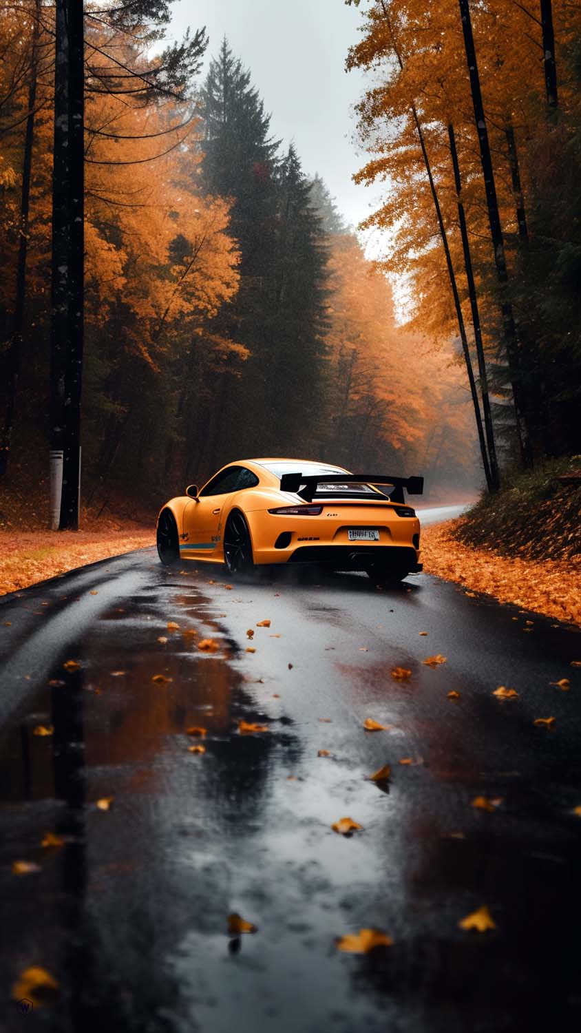 Porsche Autumn iPhone Wallpaper HD