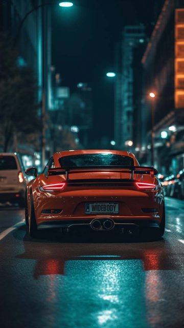 Porsche City Night iPhone Wallpaper HD