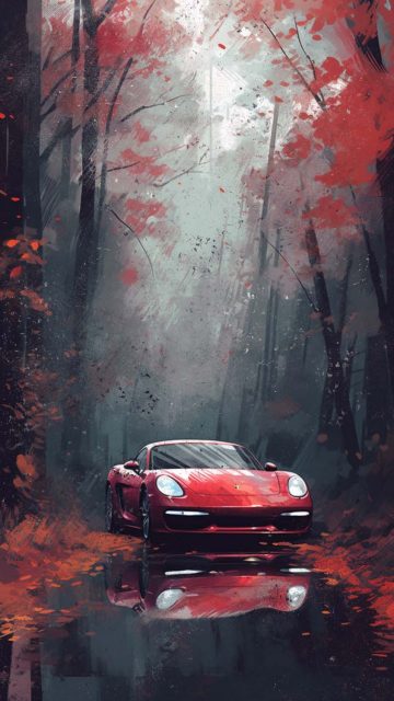 Porsche Painting iPhone Wallpaper HD