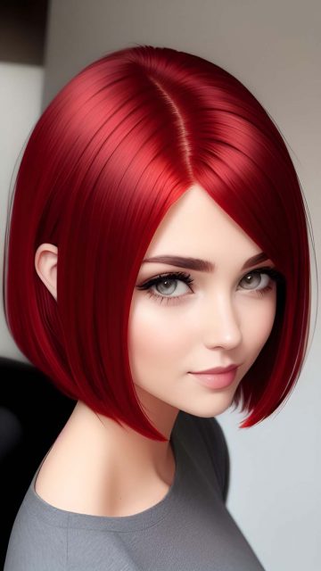 Redhead Girl Bob Haircut iPhone Wallpaper HD