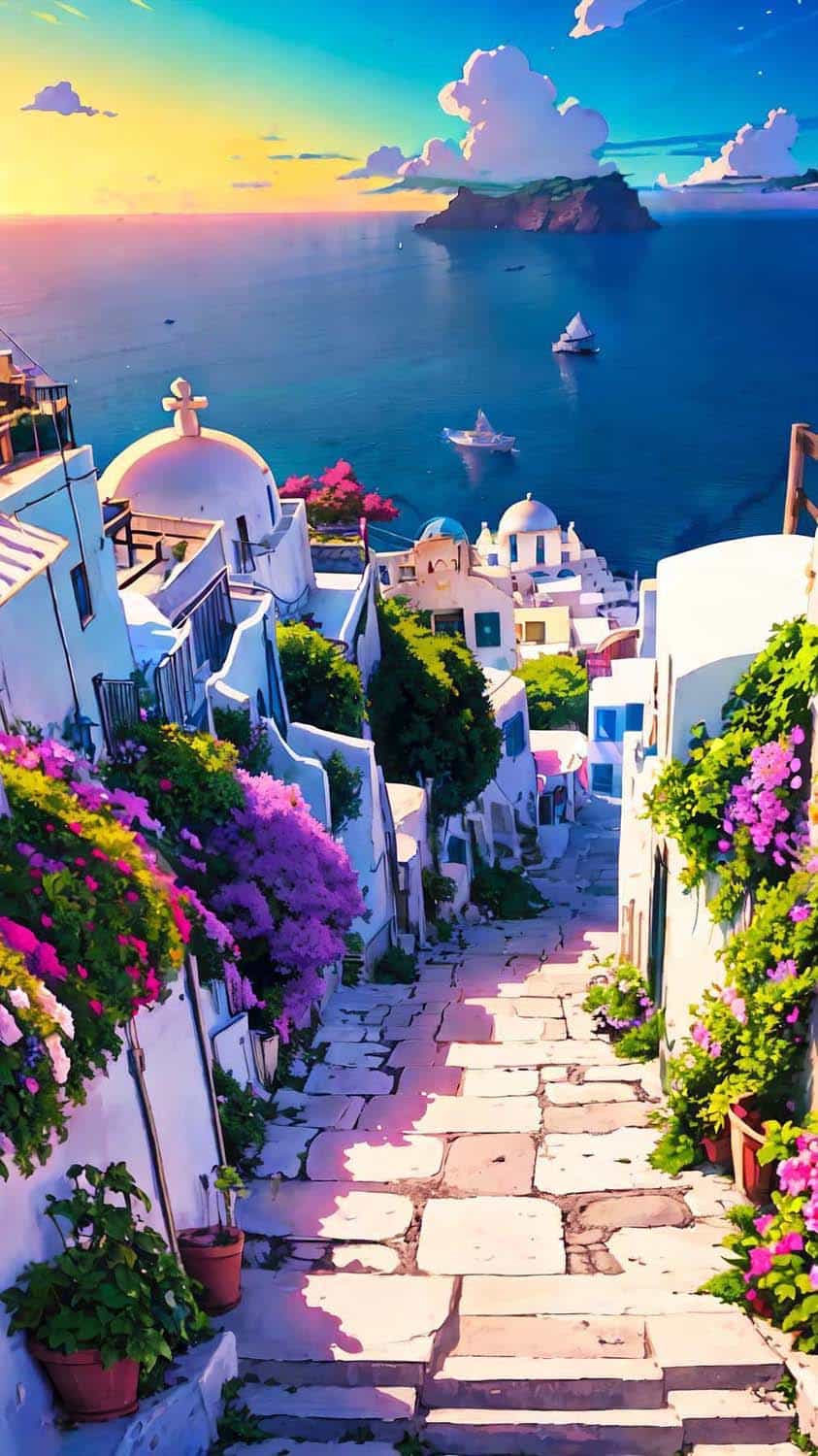 Santorini Greece iPhone Wallpaper HD