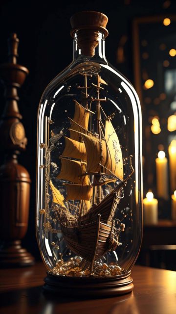 Ship in Glass Jar iPhone Wallpaper HD