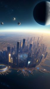 Space City iPhone Wallpaper HD