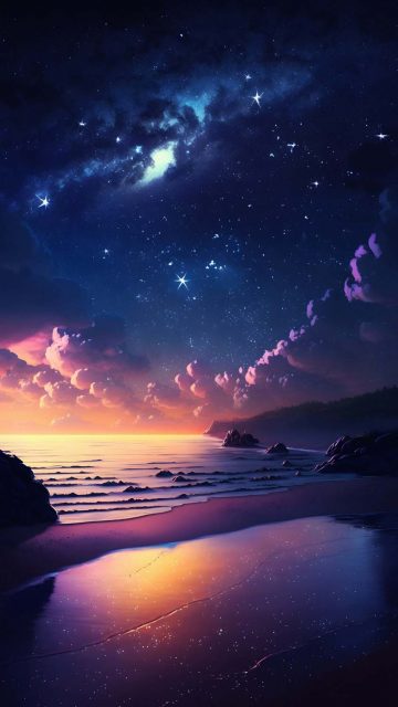 Star Beach iPhone Wallpaper HD