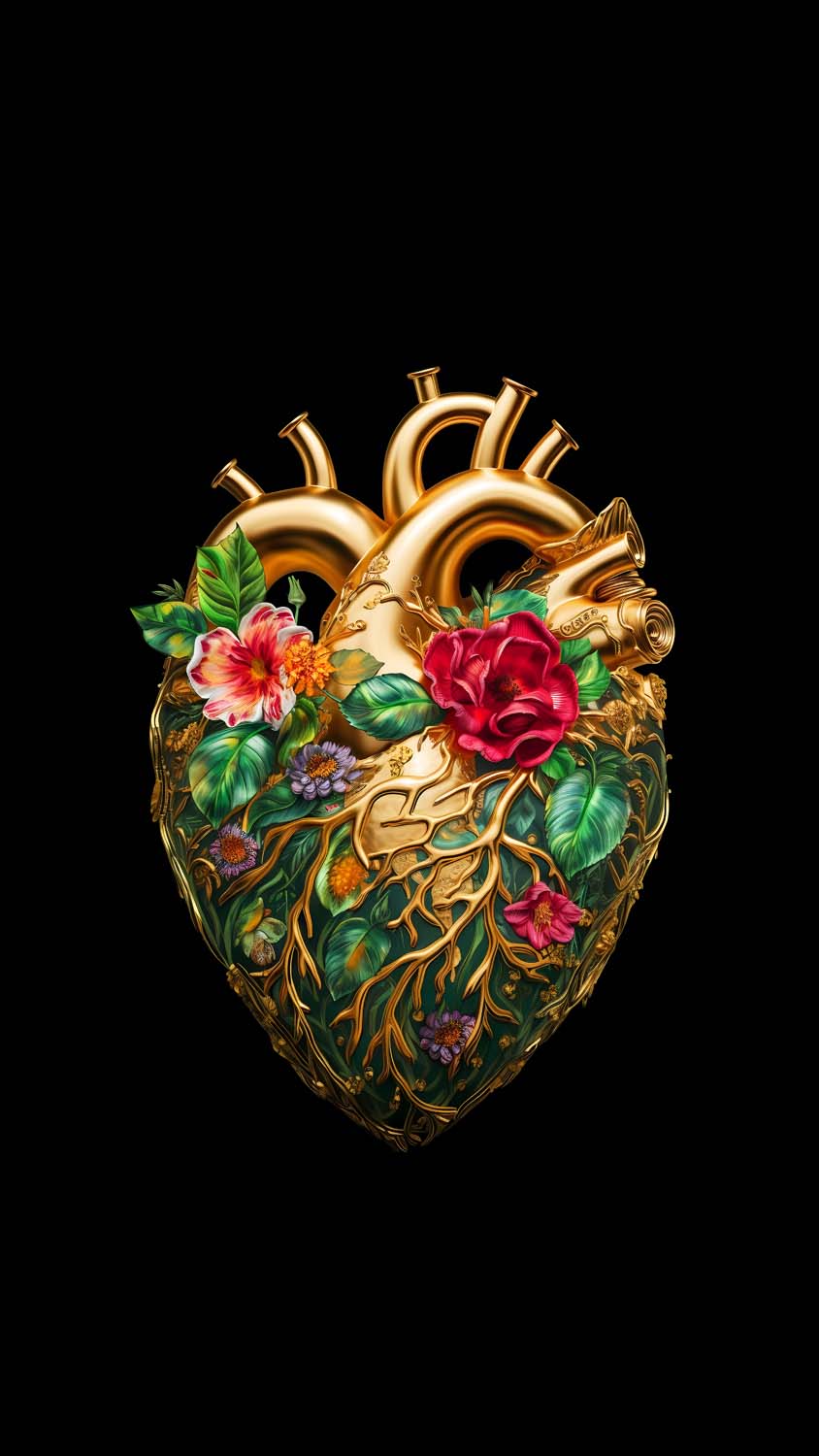 The Golden Heart iPhone Wallpaper HD