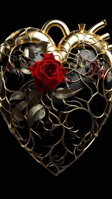 The Golden Heart iPhone Wallpaper HD