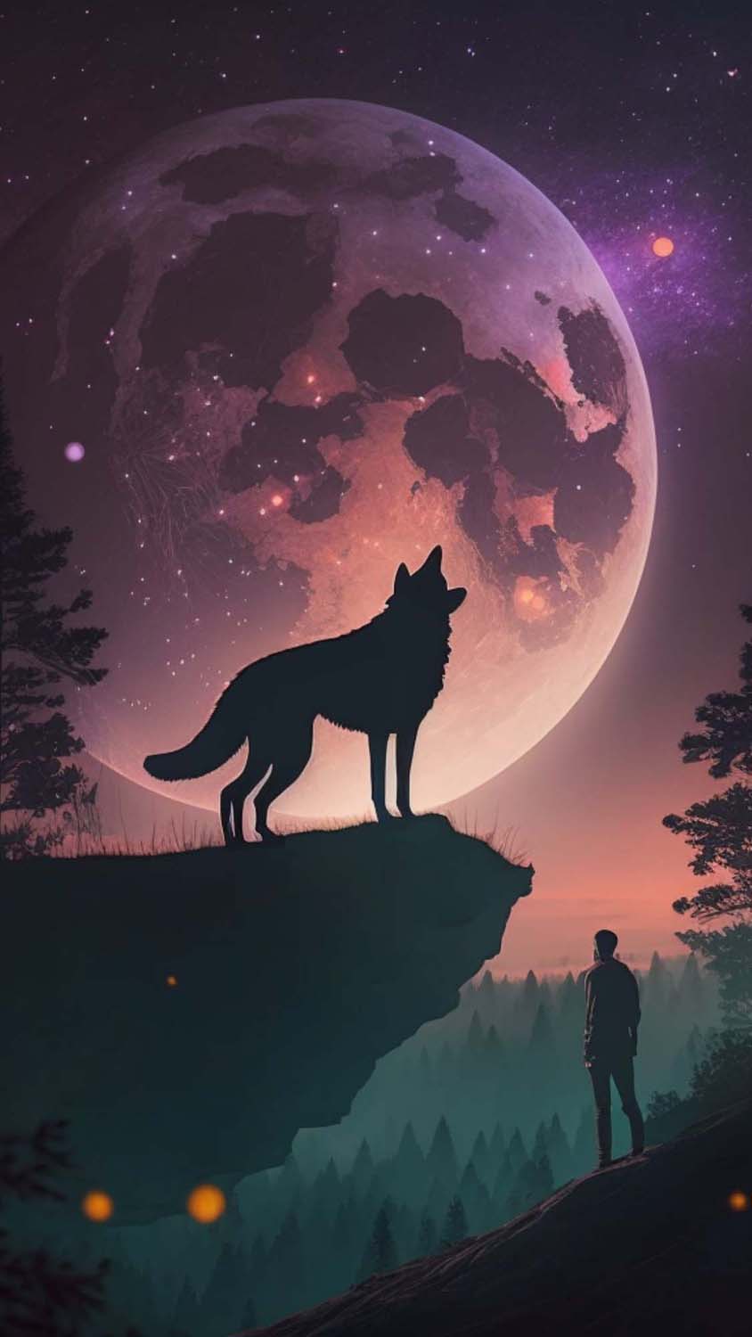 Wolf Moon iPhone Wallpaper HD