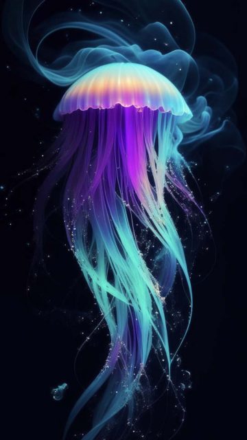 Abstract Jellyfish iPhone Wallpaper 4K