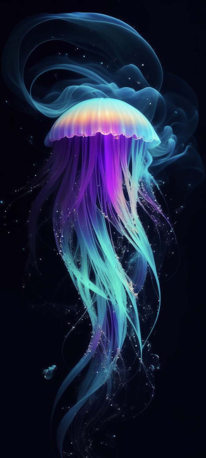 Abstract Jellyfish iPhone Wallpaper 4K