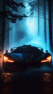 All Black Supercar iPhone Wallpaper 4K