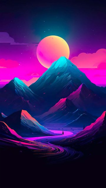 Amoled Mountains iPhone Wallpaper HD
