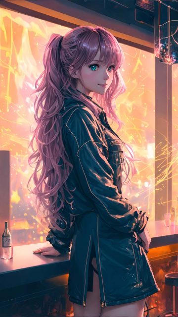 Anime Girl Pose iPhone Wallpaper 4K