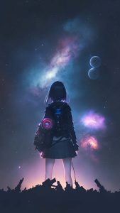 Anime Girl Space Watching iPhone Wallpaper 4K Anime Girl Space Watching iPhone Wallpaper 4K