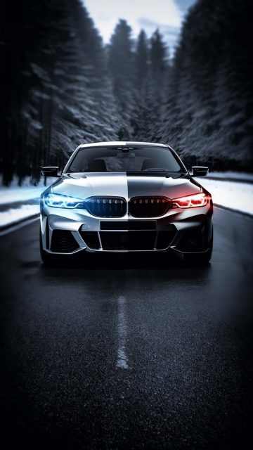 BMW Silver Black iPhone Wallpaper 4K